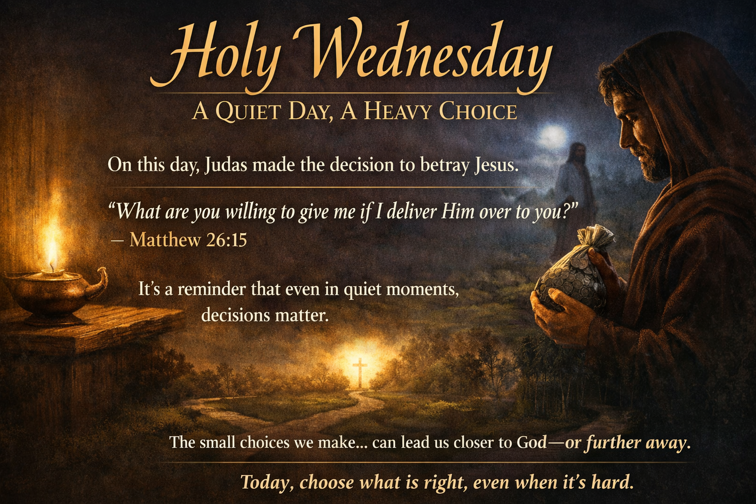 Holy Wednesday: A Quiet Day, A Heavy Choice