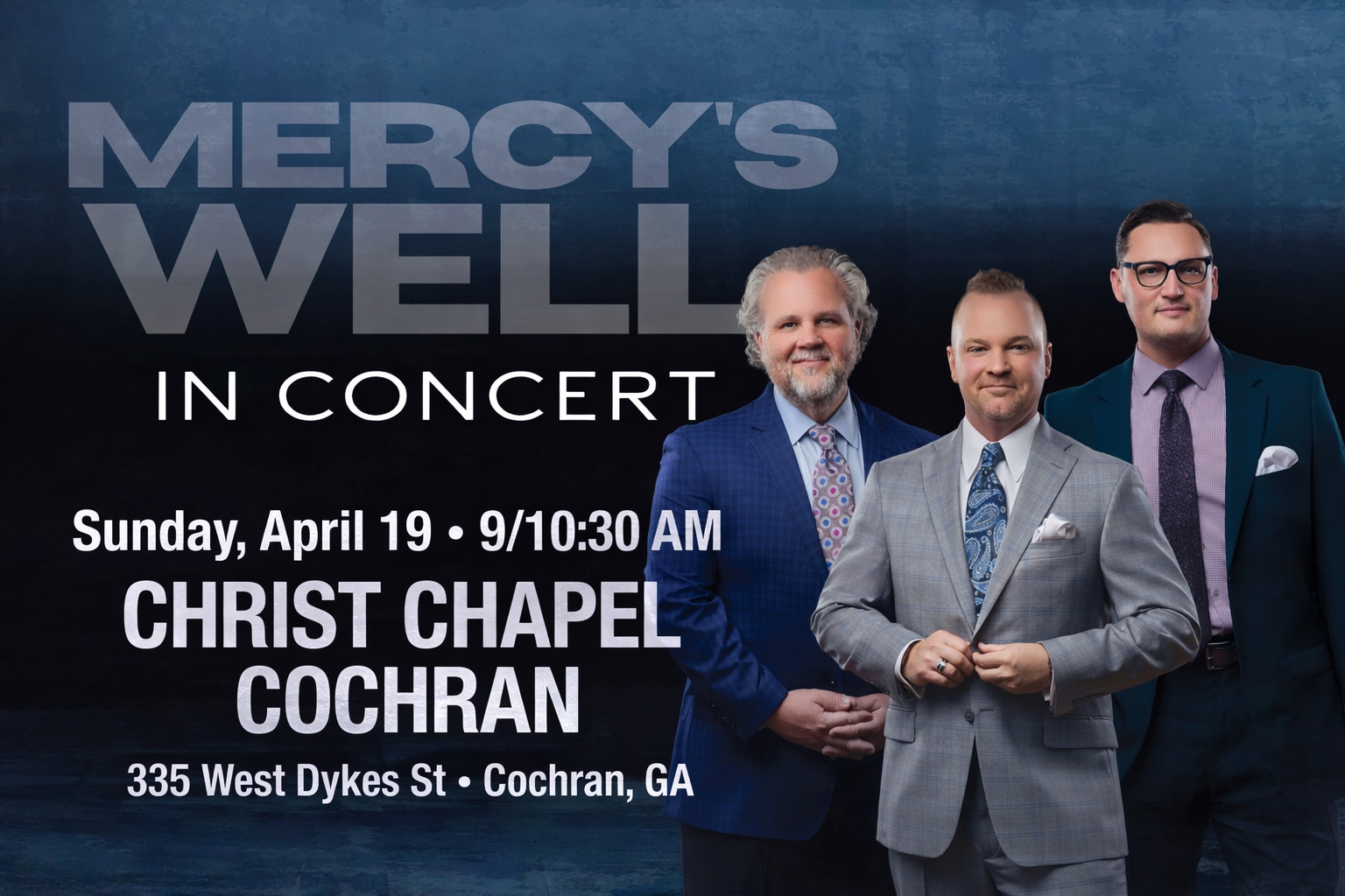 Gospel trio to perform at Christ Chapel April 19