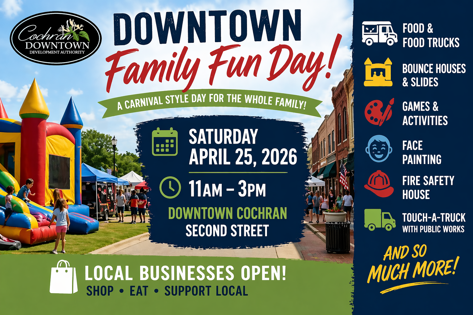 Downtown Family Fun Day Set for Saturday in Cochran