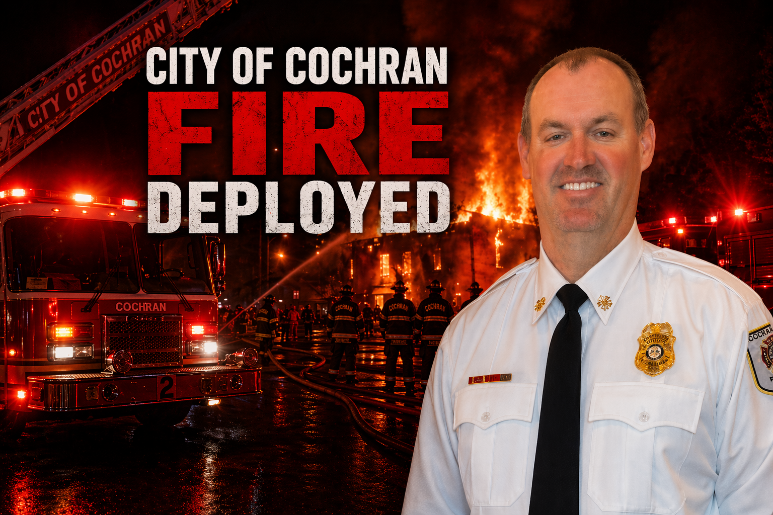 Cochran Firefighters Return After Overnight Deployment to Wildfire Zone