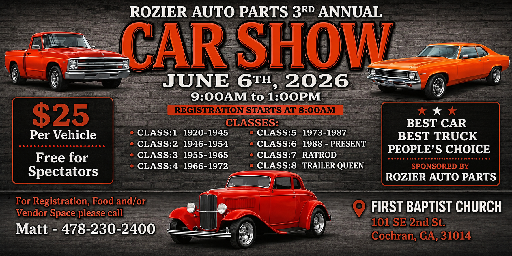 Rozier Auto Parts Car Show Returns June 6