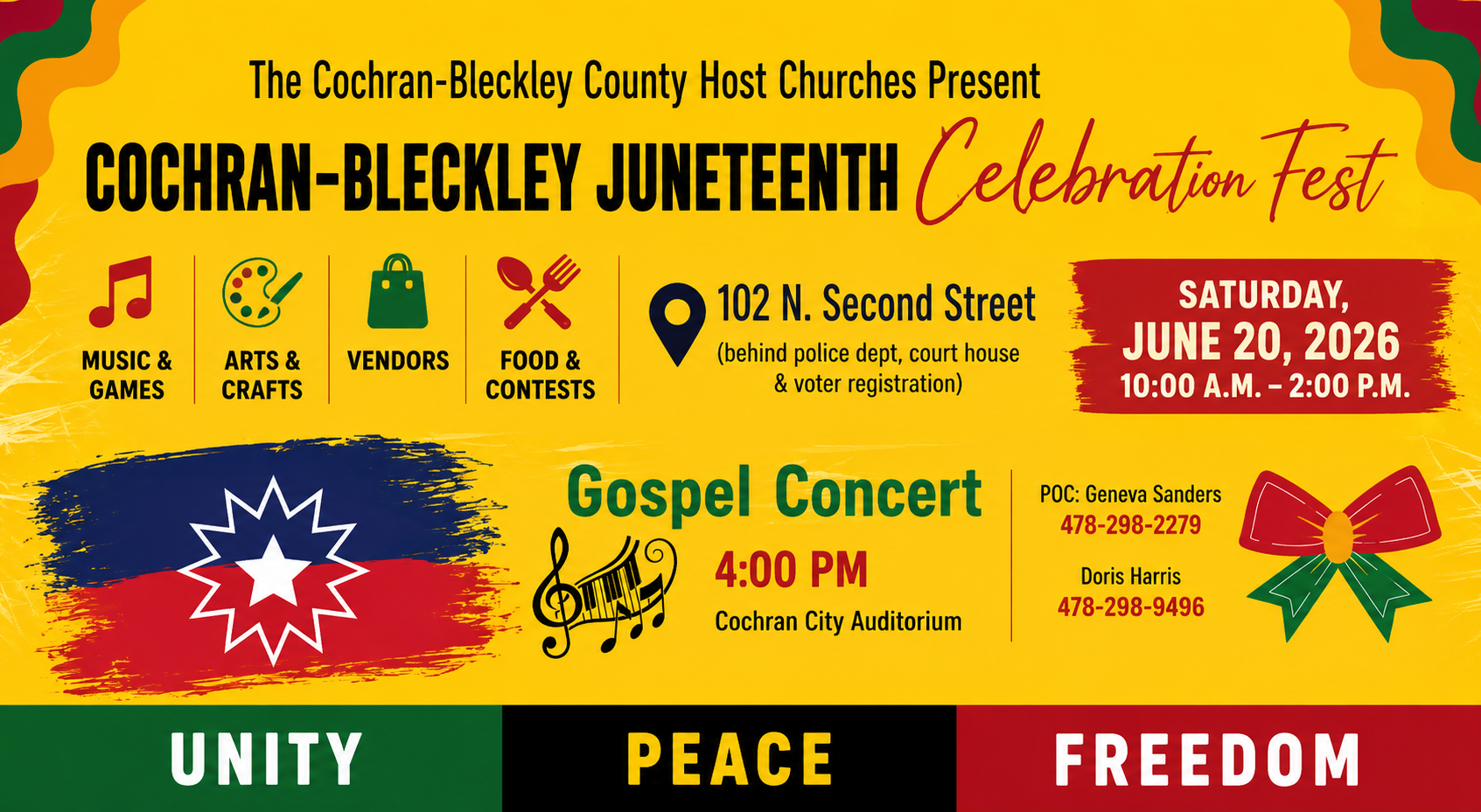 Cochran-Bleckley Juneteenth Celebration Planned for June 20