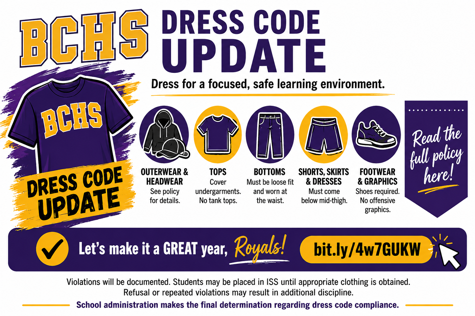 BCHS Announces Updated Dress Code for 2026-27 School Year