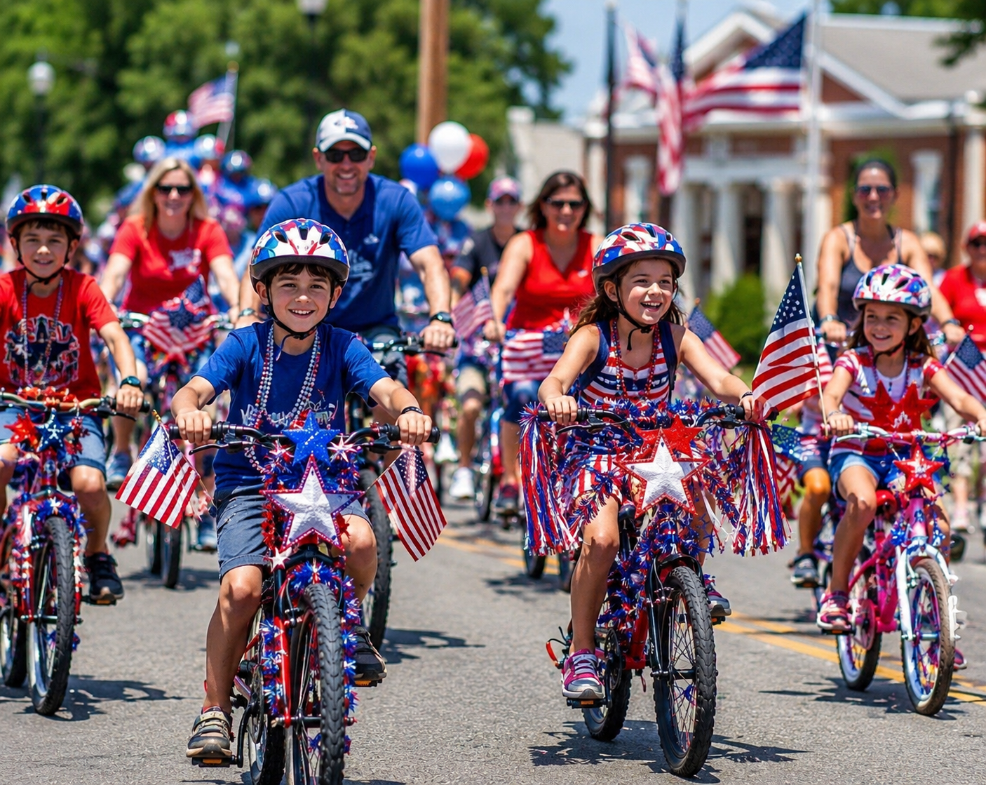 Fourth of July Bicycle Parade in Downtown Cochran