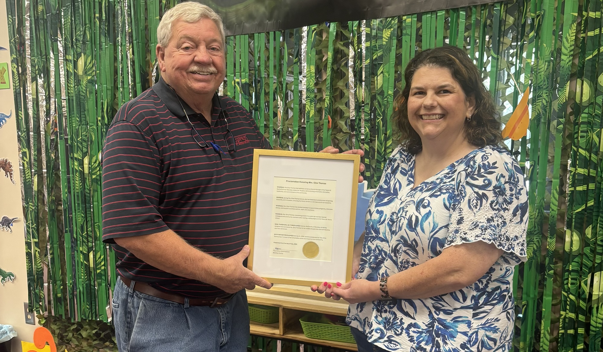 County honors retiring librarian with proclamation