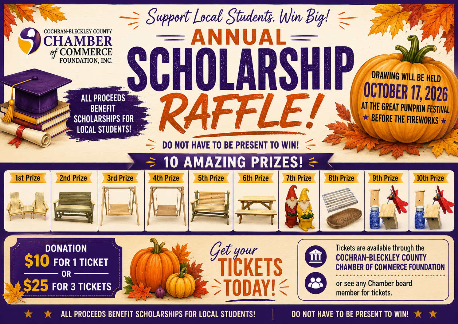 Chamber Foundation Scholarship Raffle to Benefit Local Students
