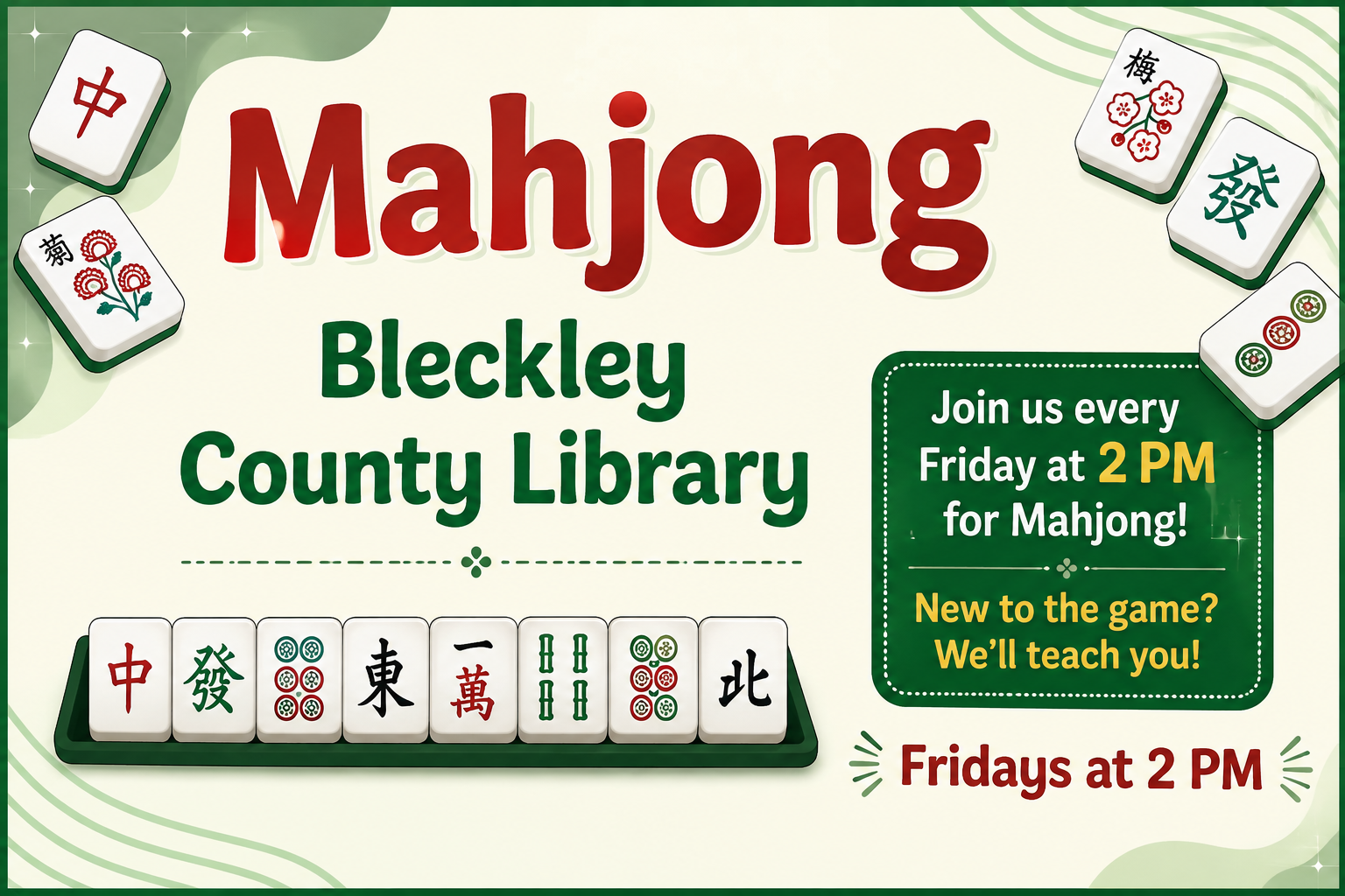 Mahjong Meets Fridays at Library