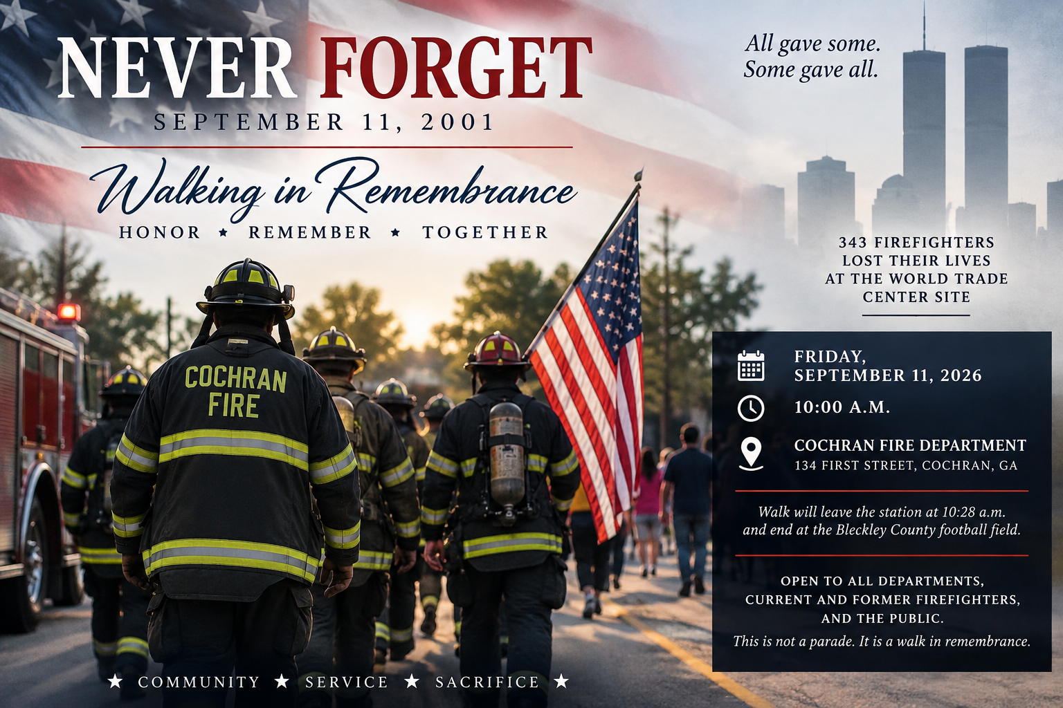 Cochran Fire Department to host 9/11 Memorial Walk Sept. 11