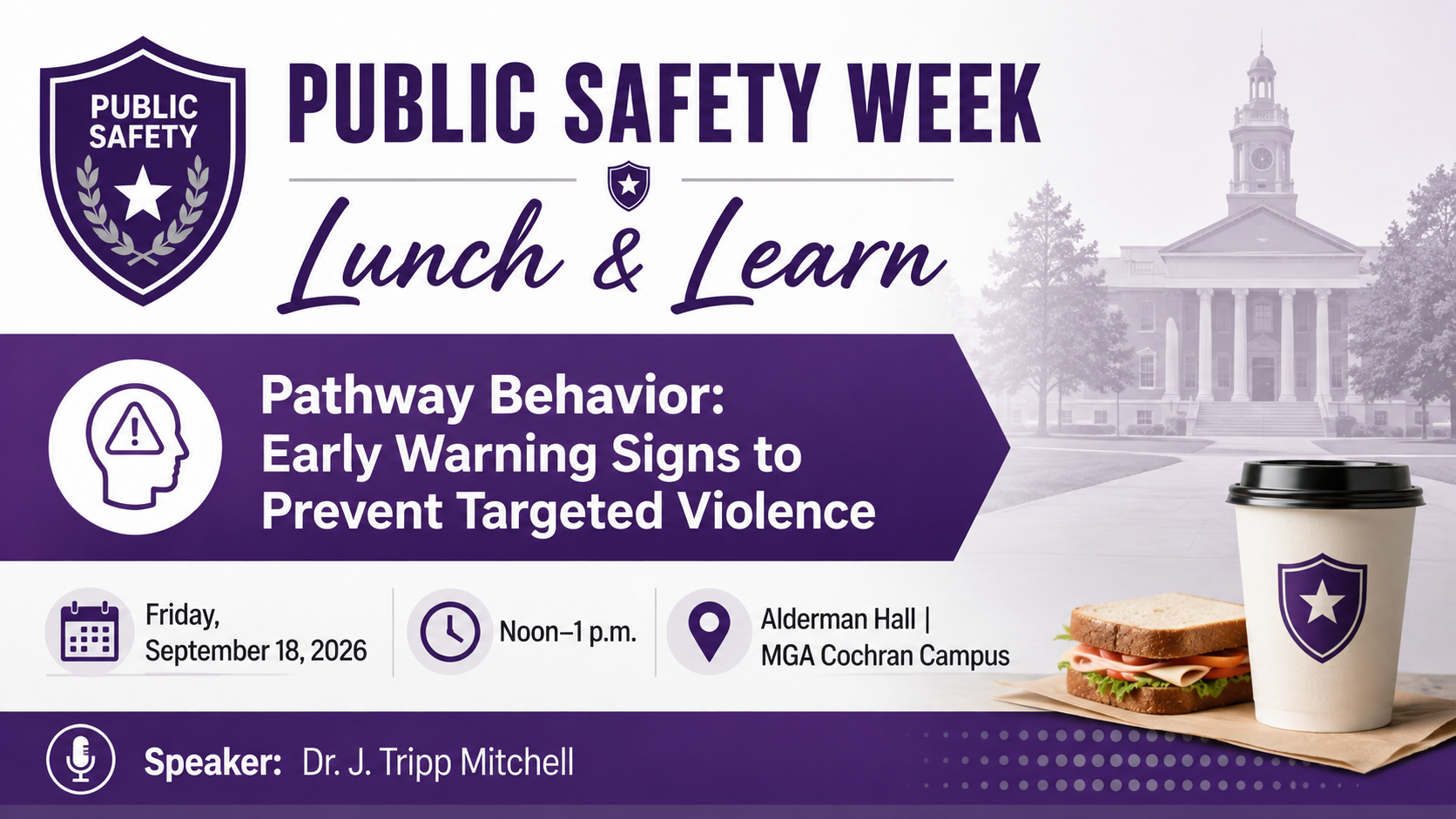 MGA Public Safety Week program to focus on warning signs of targeted violence
