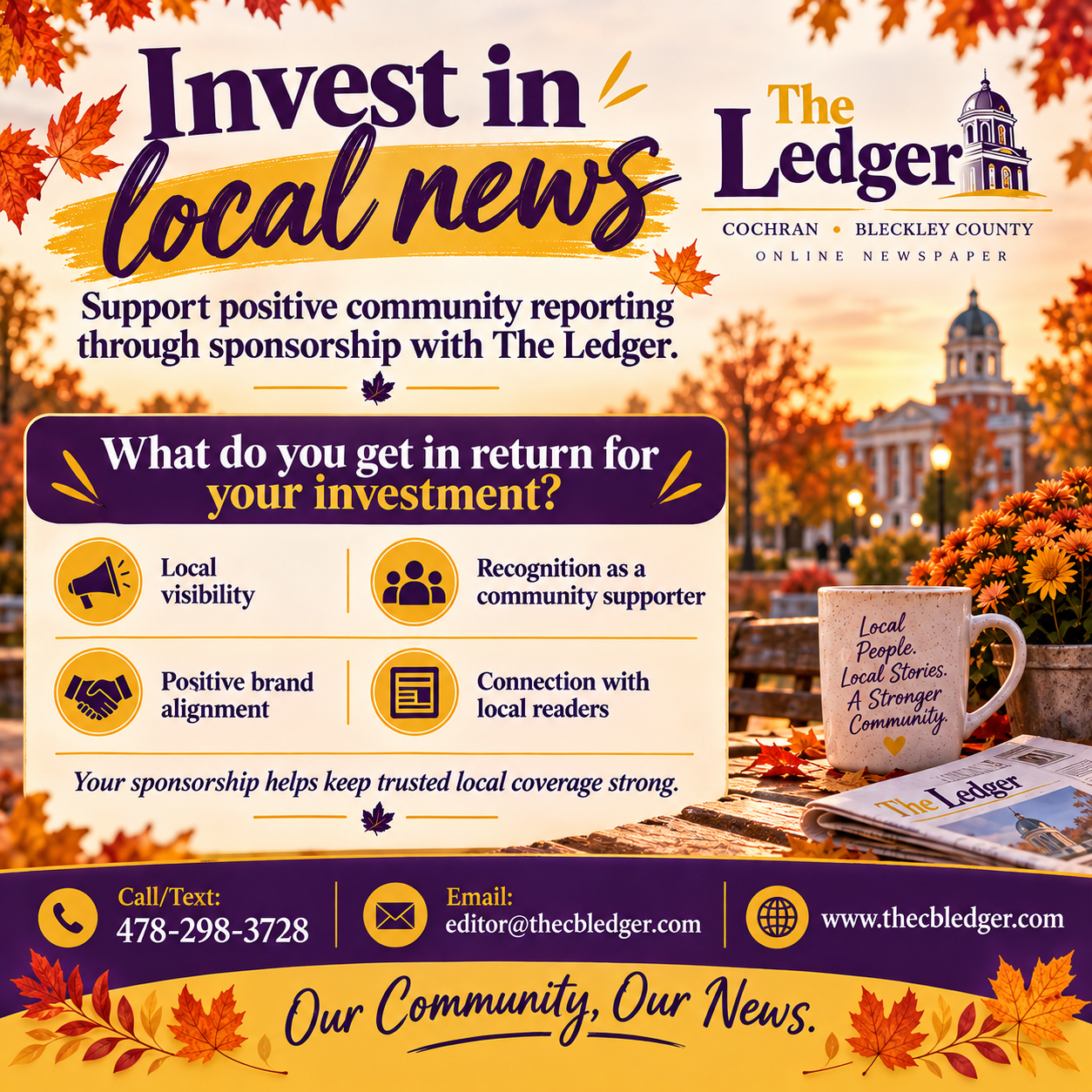 Support The Ledger: Invest in Local News, Invest in Our Community