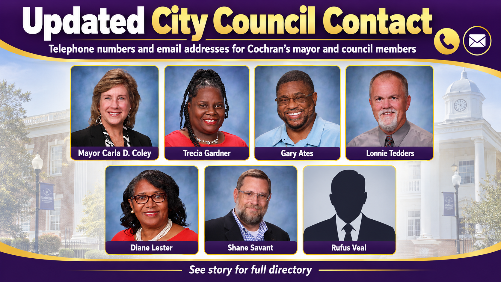 UPDATE: Telephone Numbers Available for Cochran Mayor and City Council Members