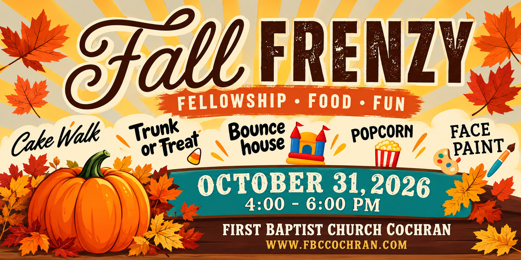 First Baptist Church Cochran to Host Fall Frenzy October 31