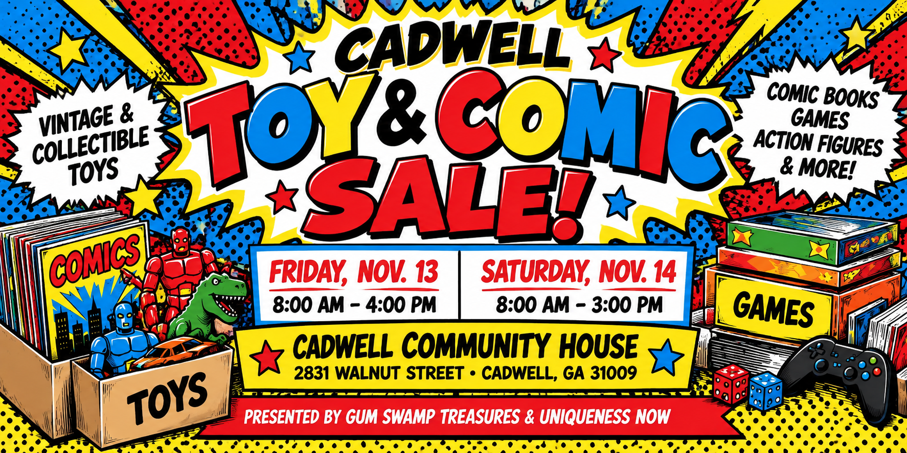 Cadwell Toy & Comic Sale Set for November 13-14