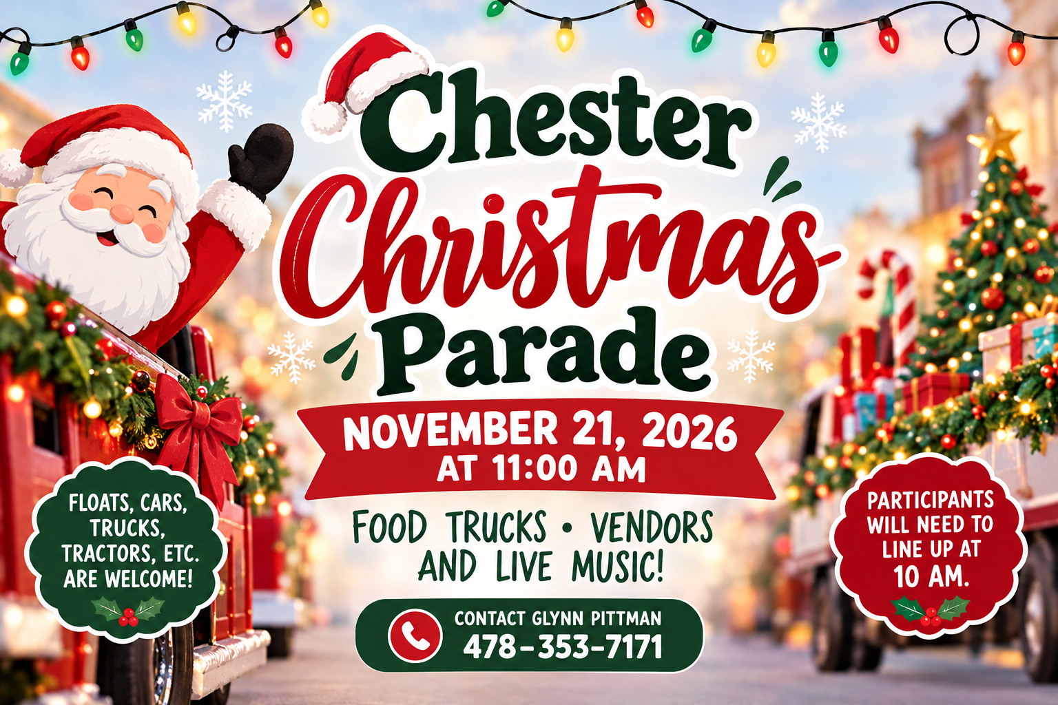 Chester Christmas Parade, Festival Set for November 21; Vendors Wanted