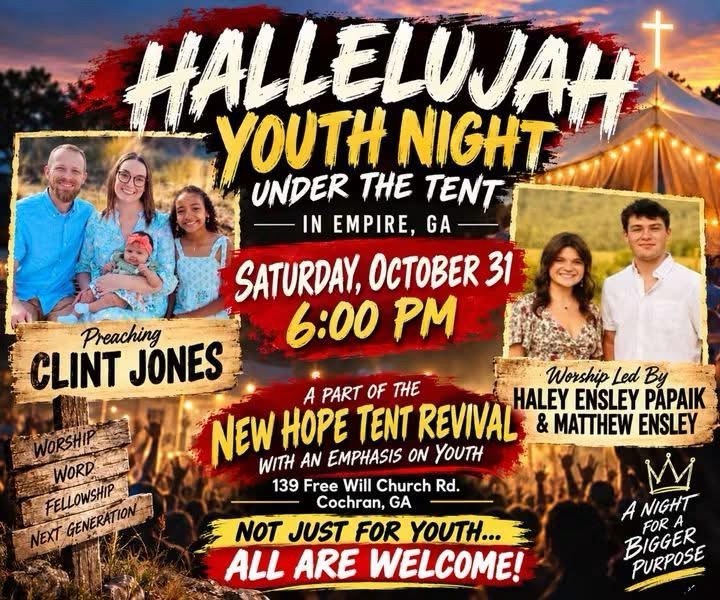 Hallelujah Youth Night Set for Saturday, October 31, in Empire